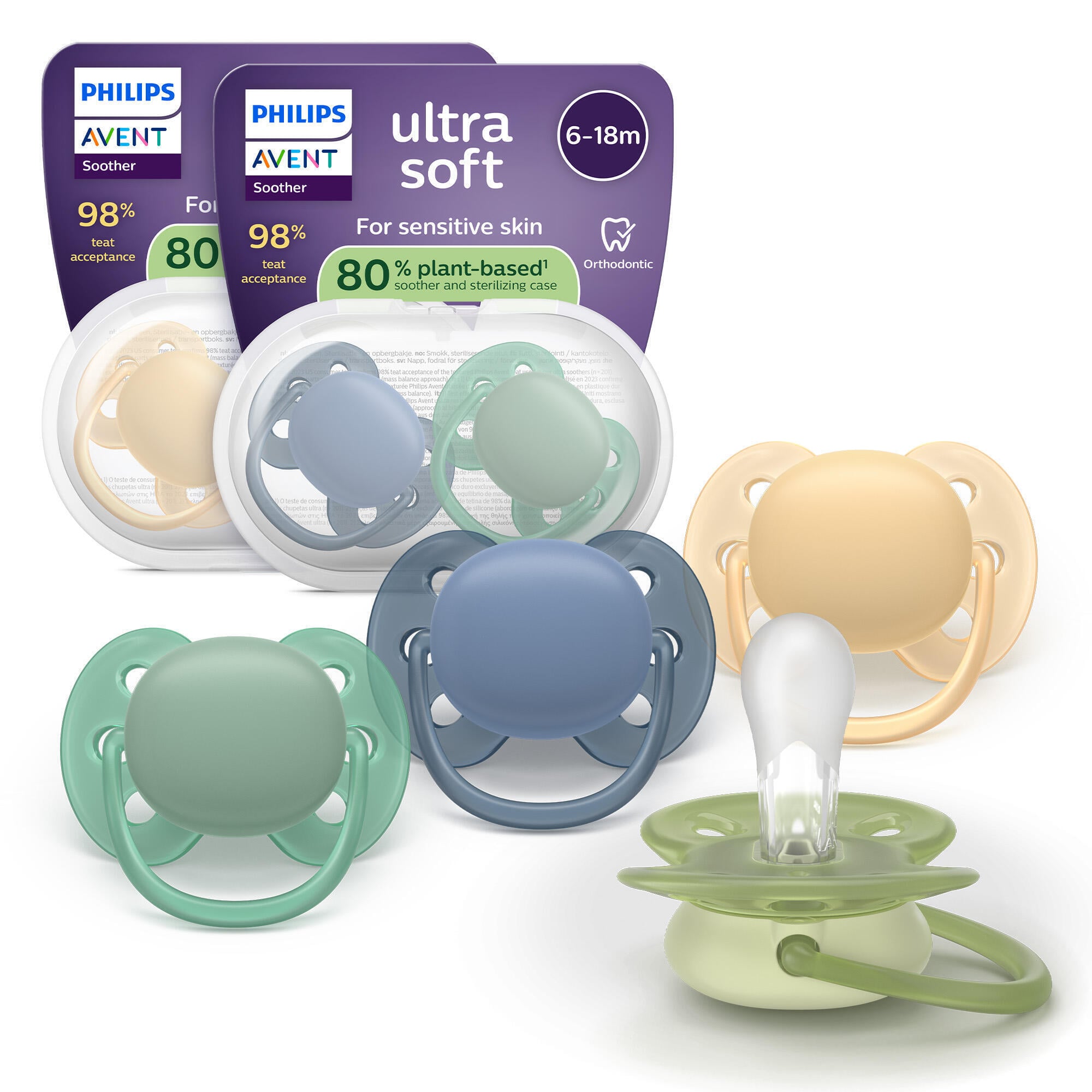 Philips Avent Ultra Soft tutti, 6–18 kk, 4 kpl