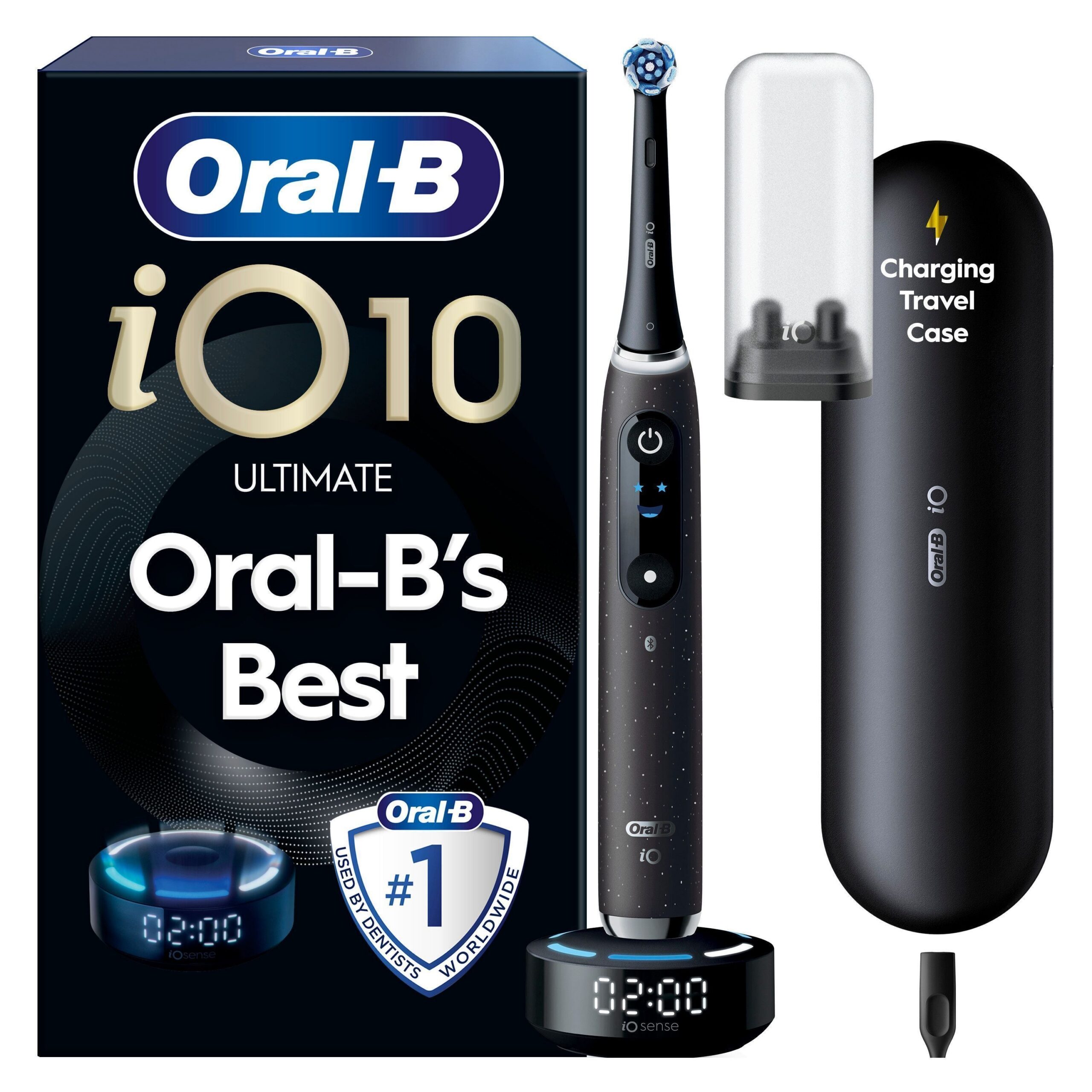 Oral-B iO10 sähköhammasharja, musta + lataava matkakotelo