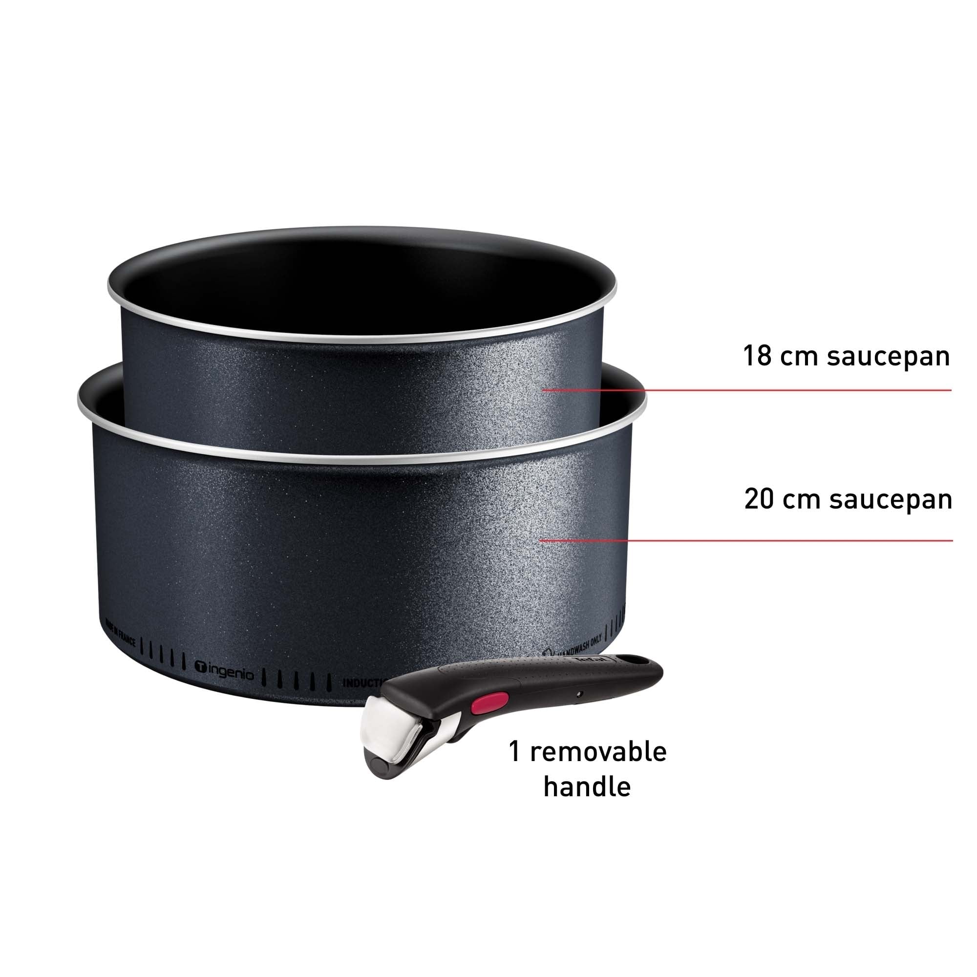 Tefal Ingenio So Light keedupottide komplekt, 3-osaline, hall - Image 3