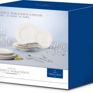Villeroy & Boch Wonderful World White 4 Friends sööginõude komplekt, 36 osa