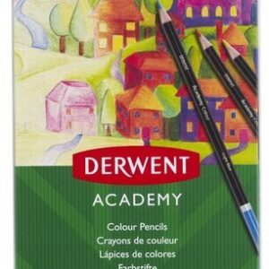 Derwent Academy -puuvärikynät metallirasiassa, 12 kpl