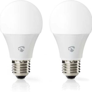 Nedis SmartLife -LED-älylamppu, E27, valkoisen sävyt + RGB, Wi-Fi, 806 lm, 2-pack