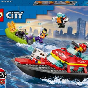 LEGO City Fire 60373 - tuletõrje-päästepaat