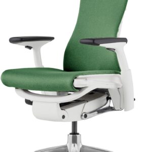 Herman Miller Embody kontoritool, poleeritud alumiinium/valge/Sync Everglade kangas
