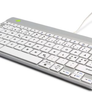 R-Go Compact Break -ergonoomiline klaviatuur, juhtmega, valge