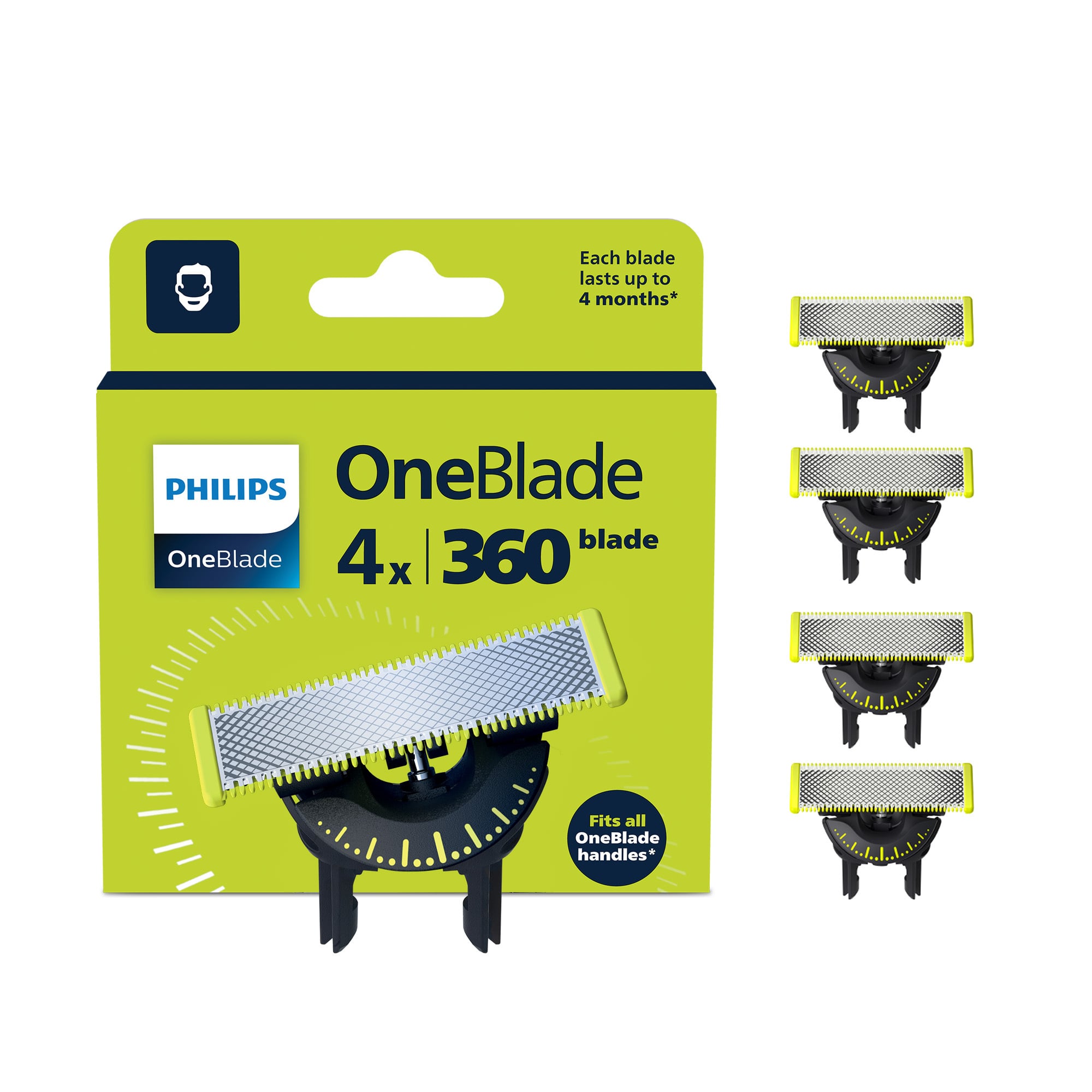 Philips OneBlade QP440/50 360 vahetuslabad, 4 tk