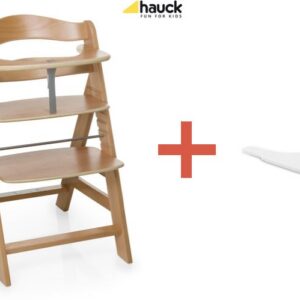 Hauck Alpha+ -syöttötuoli, Natural + Alpha Click Tray, White