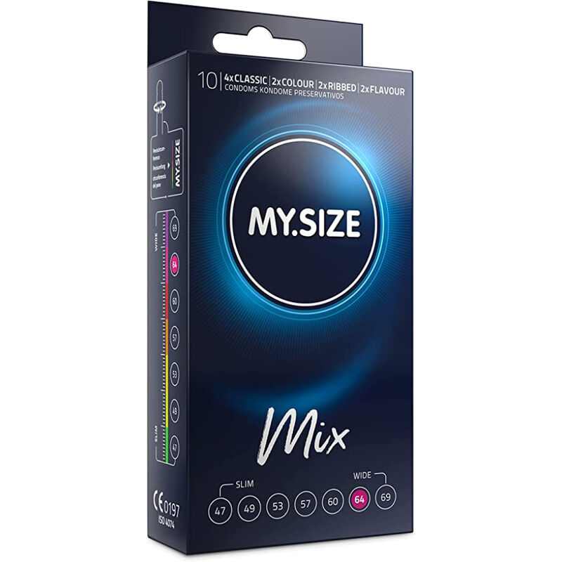 MIX CONDOMS 64 MM 10 UNITS