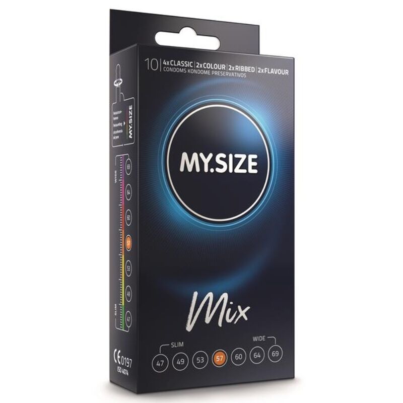 MIX CONDOMS 57 MM 10 UNITS
