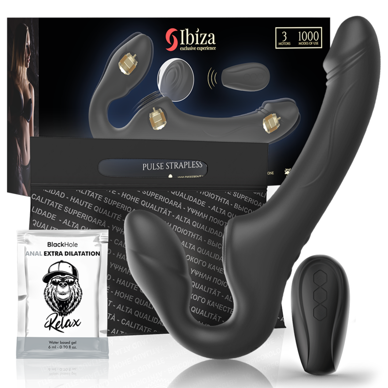 STRAPLESS VIBRATOR WITH REMOTE CONTROL PUSH BUTTON