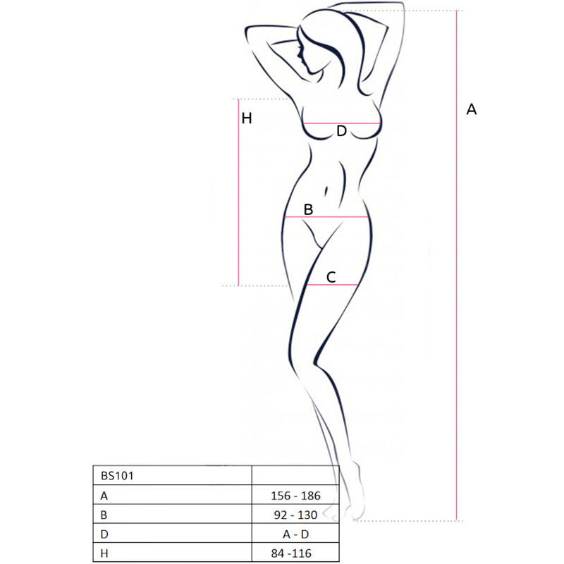BS101 RED BODYSTOCKING ONE SIZE - Image 5