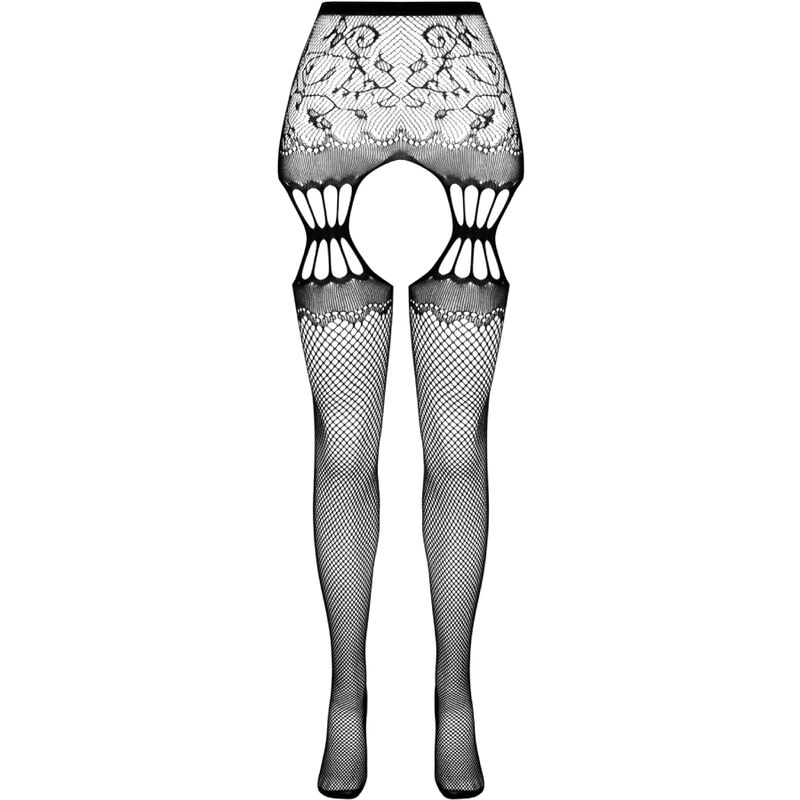 S027 BLACK TIGHTS WITH GARTER ONE SIZE - Image 5
