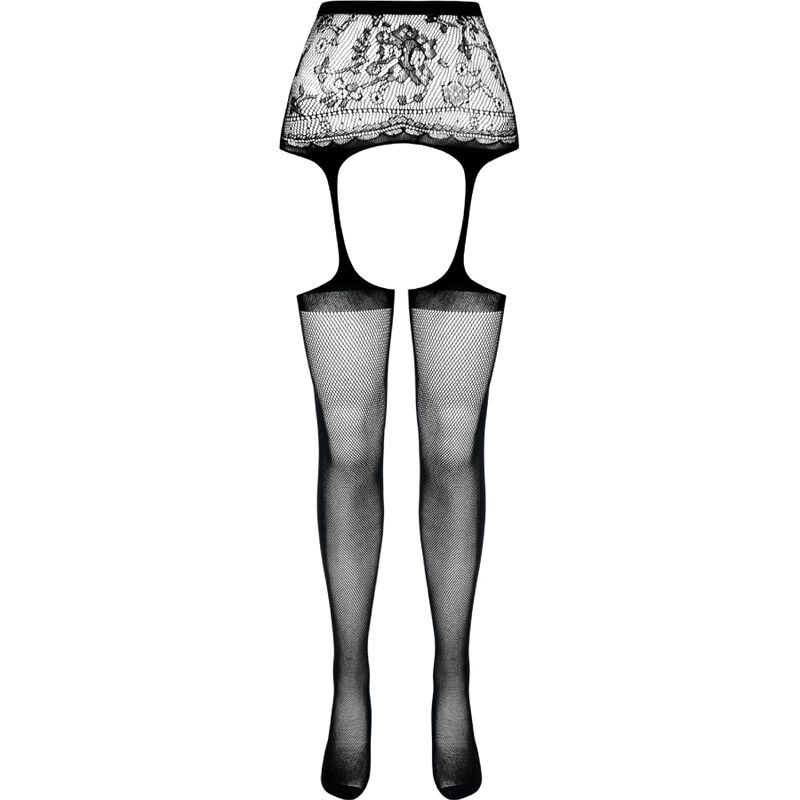 S028 BLACK TIGHTS WITH GARTER ONE SIZE - Image 5