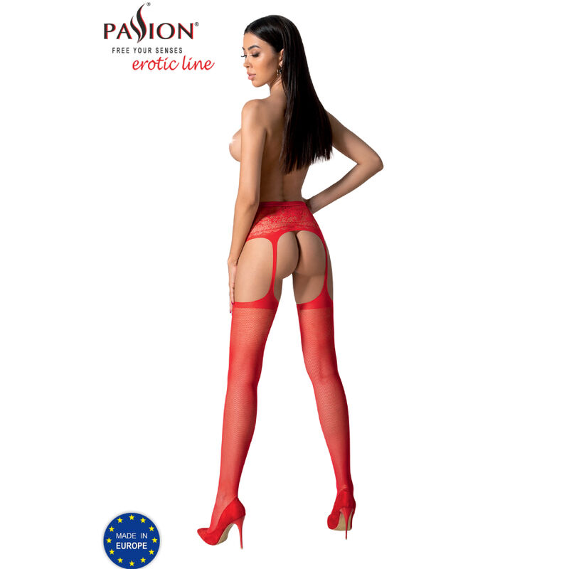 S028 RED STOCKINGS WITH GARTER ONE SIZE - Image 4
