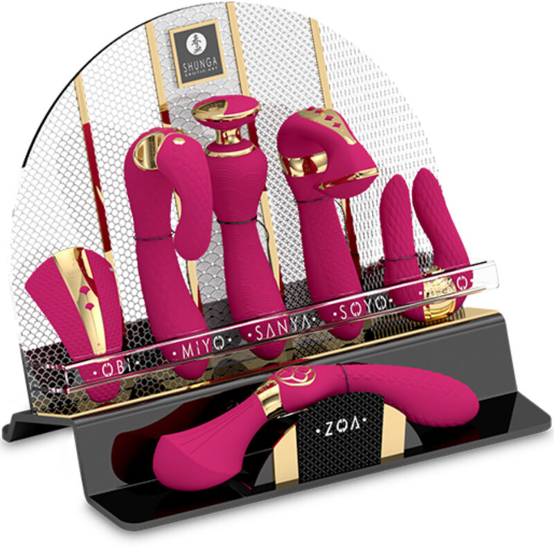 DISPLAY OF 6 FUCHSIA INTIMATE MASSAGERS