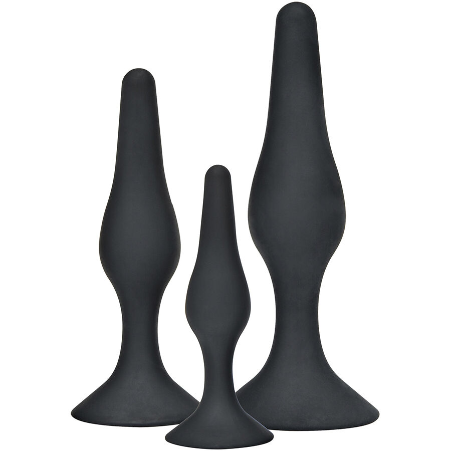 ANAL PLAY CURVY COMPANIONS ANAL PLUG 3 PIECES BLACK