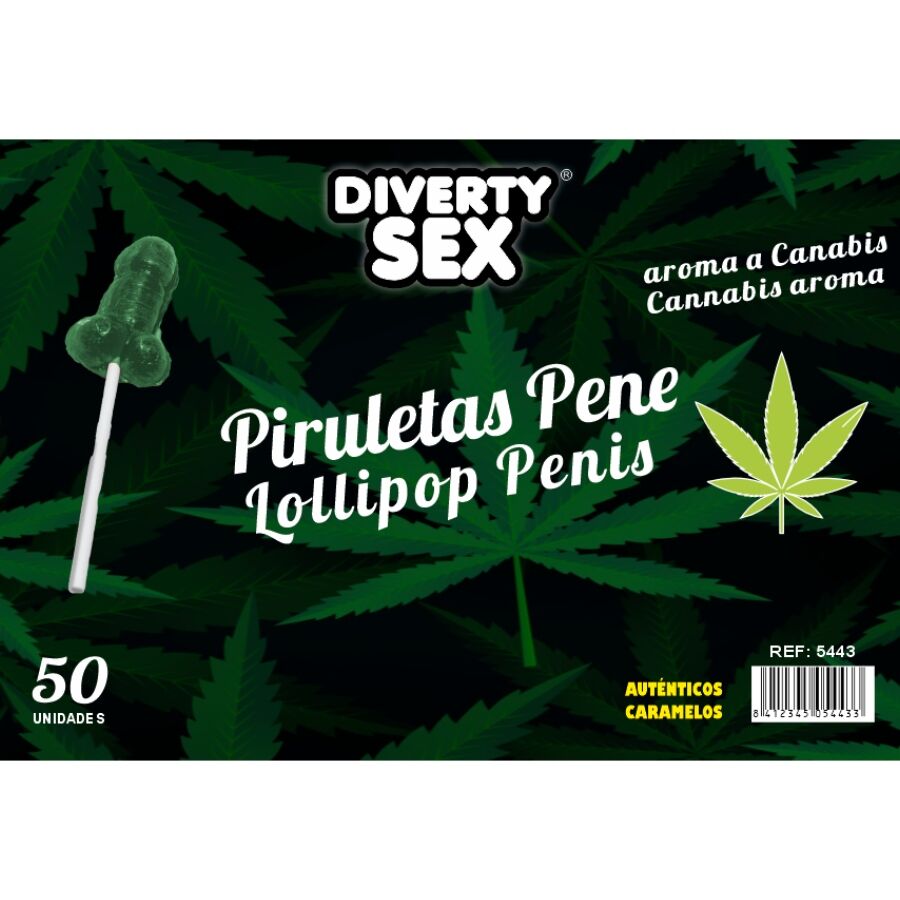 50 PENIS LOLLIPOPS CANNABIS AROMA