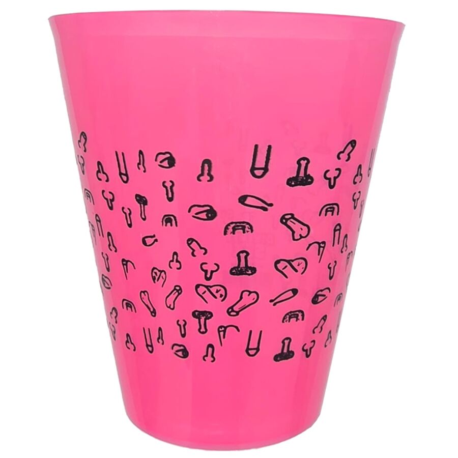 FUCHSIA CUP 500 ML WITH BLACK PENISES