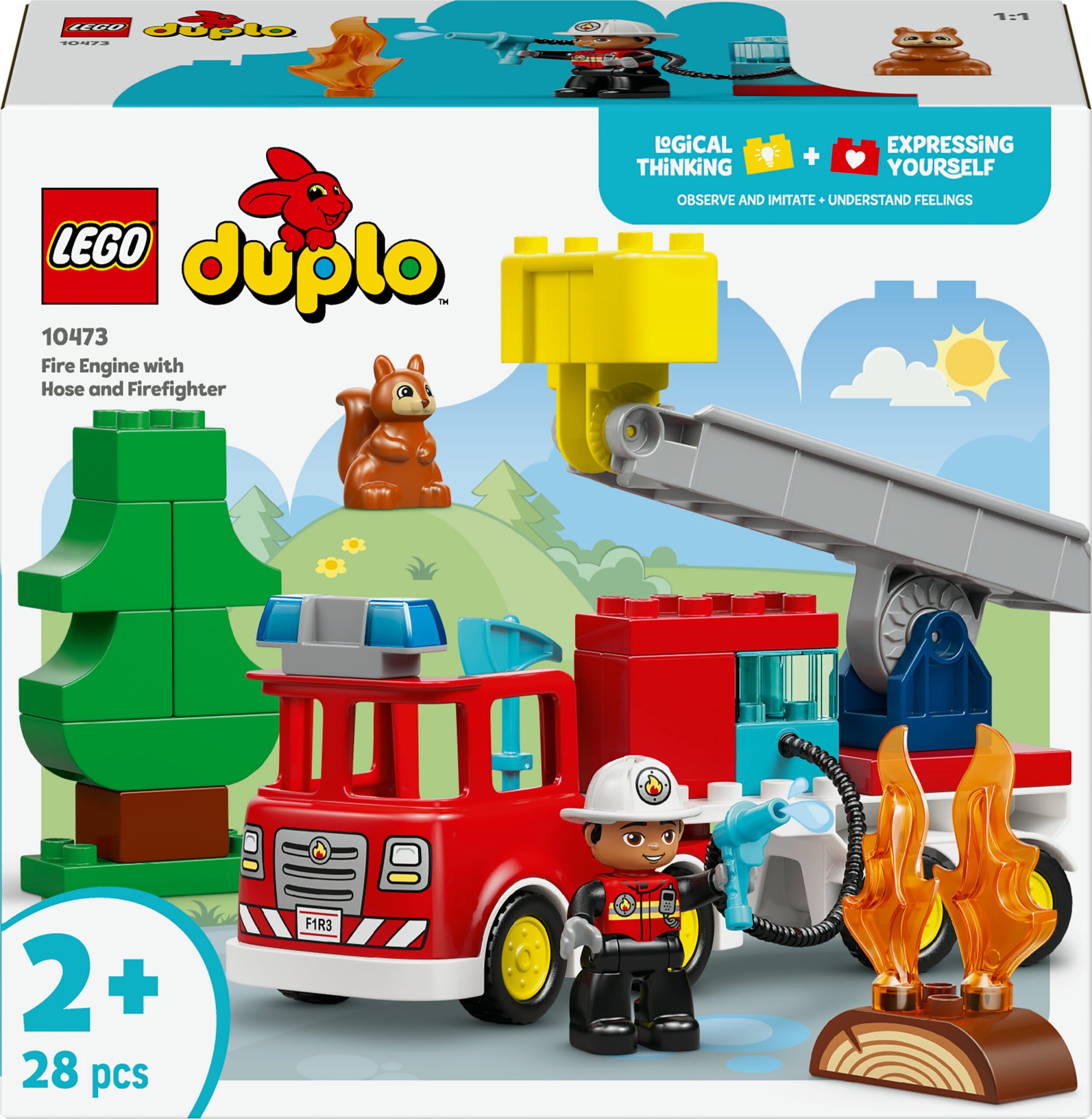 LEGO DUPLO Town 10473 tuletõrjeauto, tuletõrjevoolik ja päästja