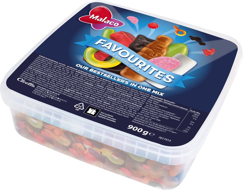 Malaco Favourites kommikarp, 900 g