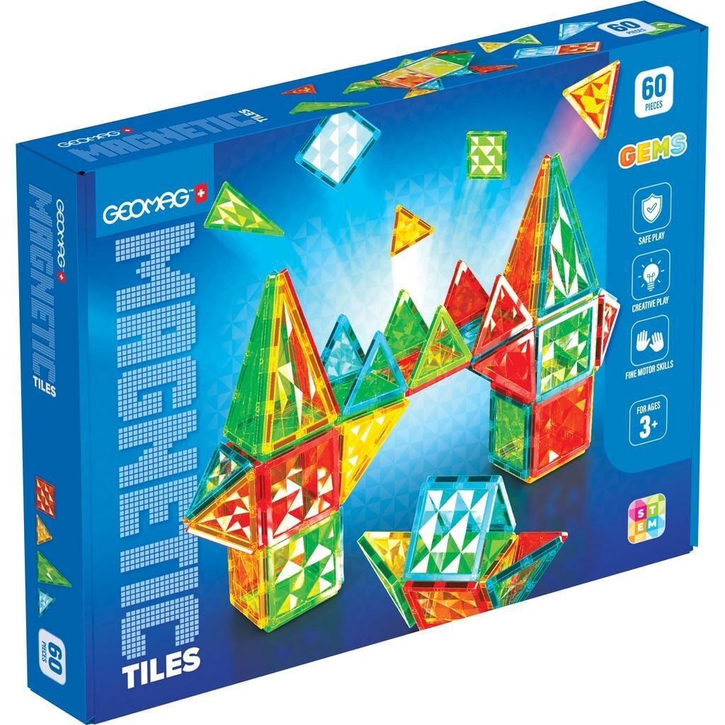 Geomag Tiles Gems magnetiline ehituskomplekt, 60 osa
