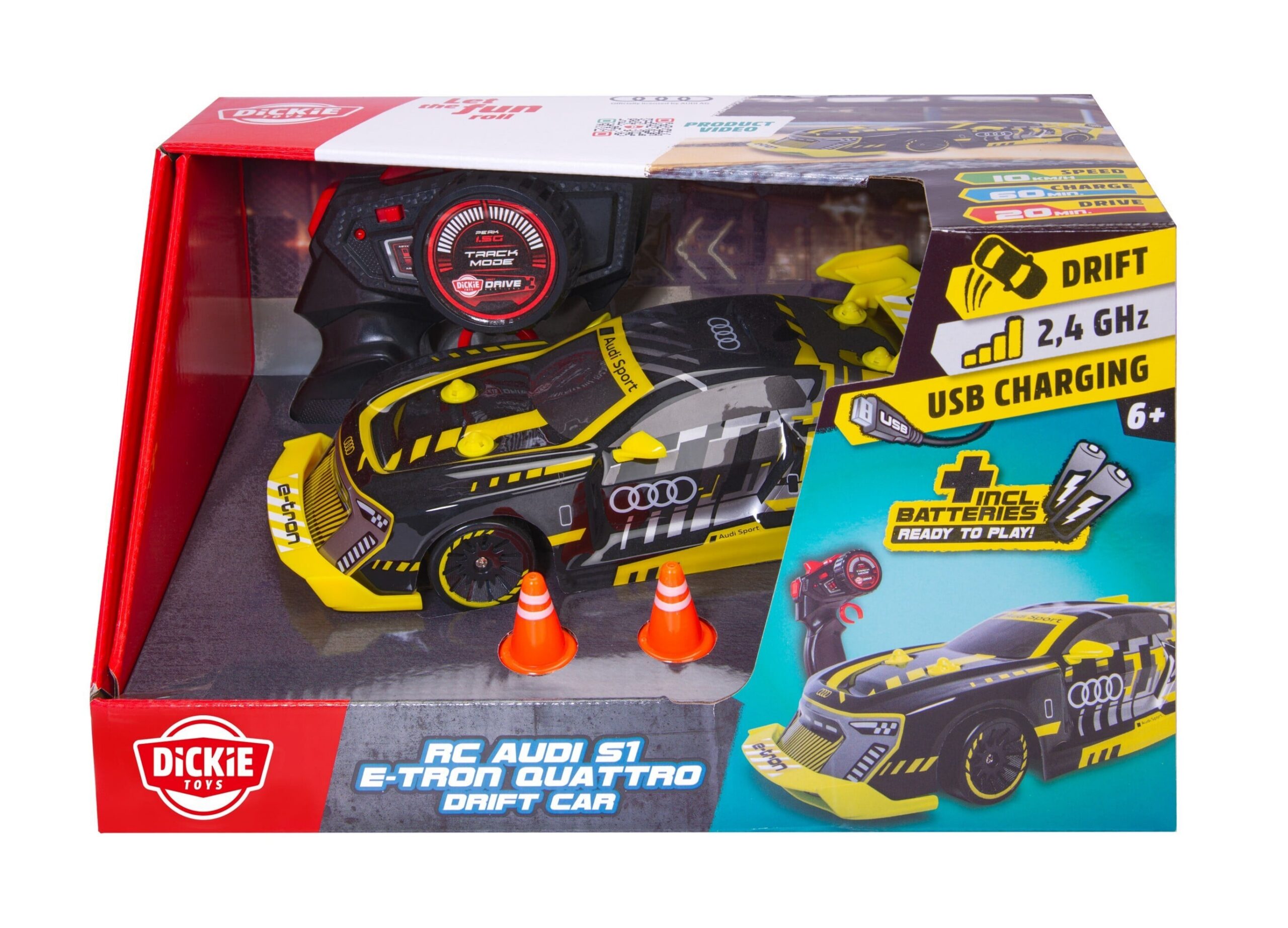 Dickie Toys RC Audi S1 E-Tron Quattro Drift, puldiga juhitav