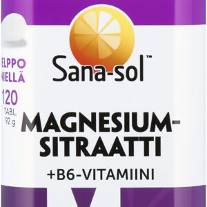Sana-sol magneesiumtsitraadi + B6-vitamiini tabletid, 120 tabletti
