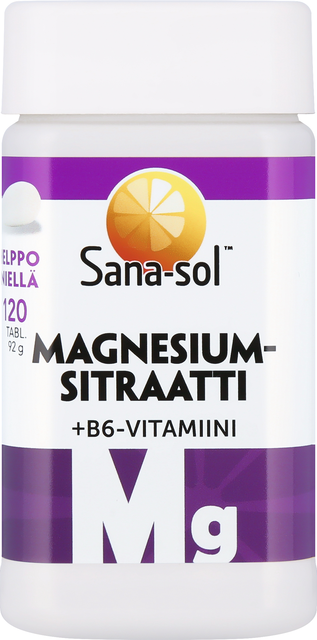 Sana-sol magneesiumtsitraadi + B6-vitamiini tabletid, 120 tabletti