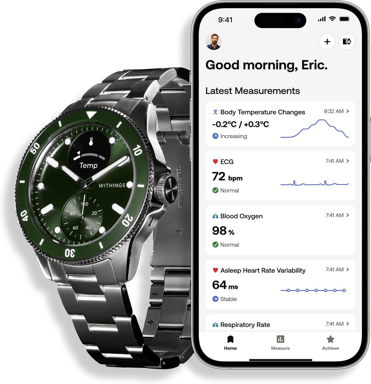 Withings Scanwatch Nova nutikell, 42 mm, roheline - Image 2