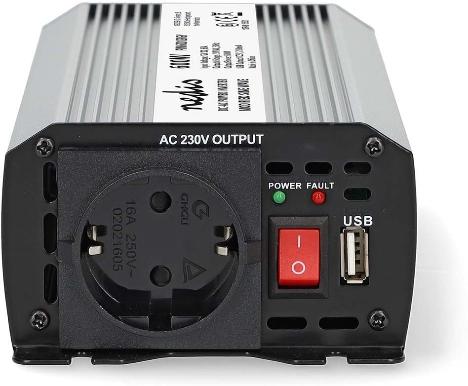 Nedis PIM60012FGY inverter, 12 V, 600 W, modifitseeritud siinuslaine - Image 3