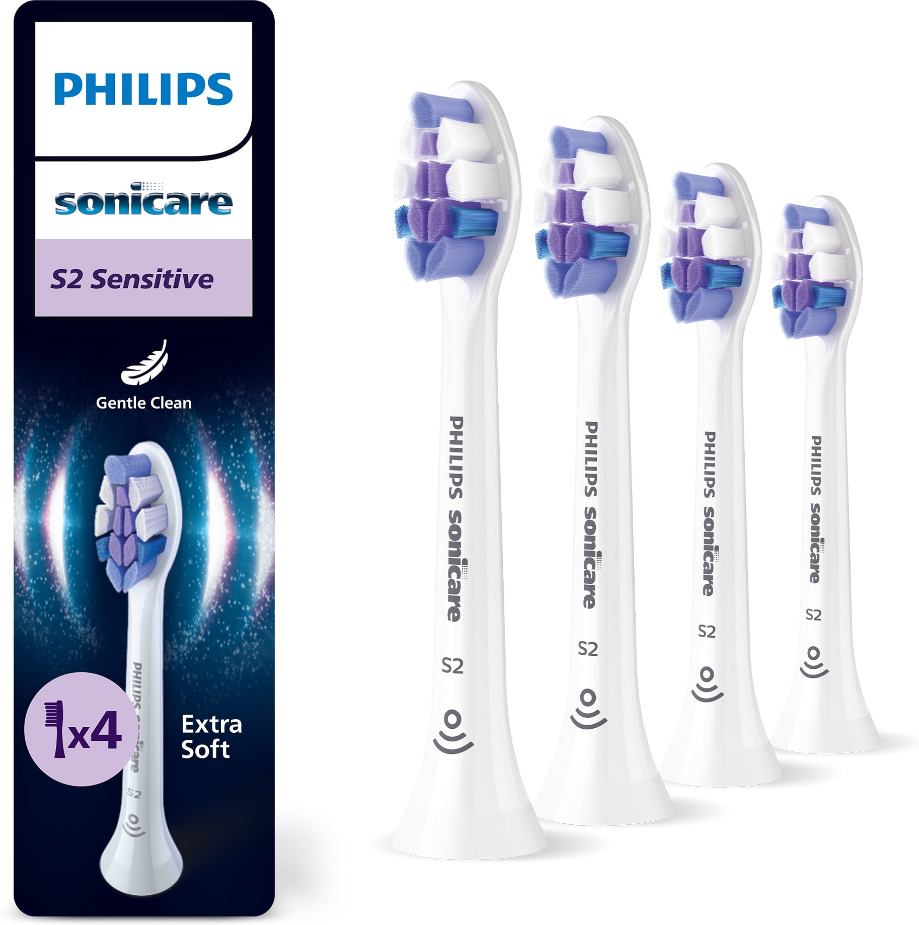 Philips Sonicare S2 tundlikud vahetusharjad, 4 tk, HX6054/87