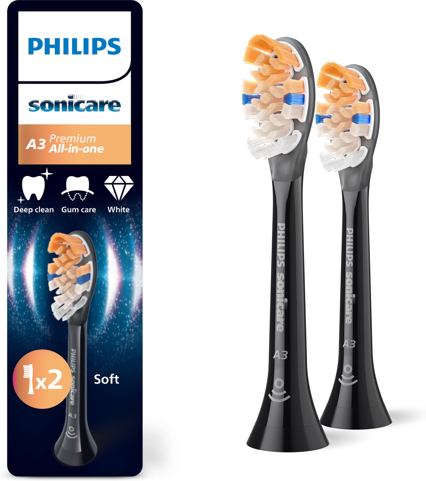 Philips Sonicare A3 Premium kõik-ühes vahetusharjad, 2 tk, HX9092/88