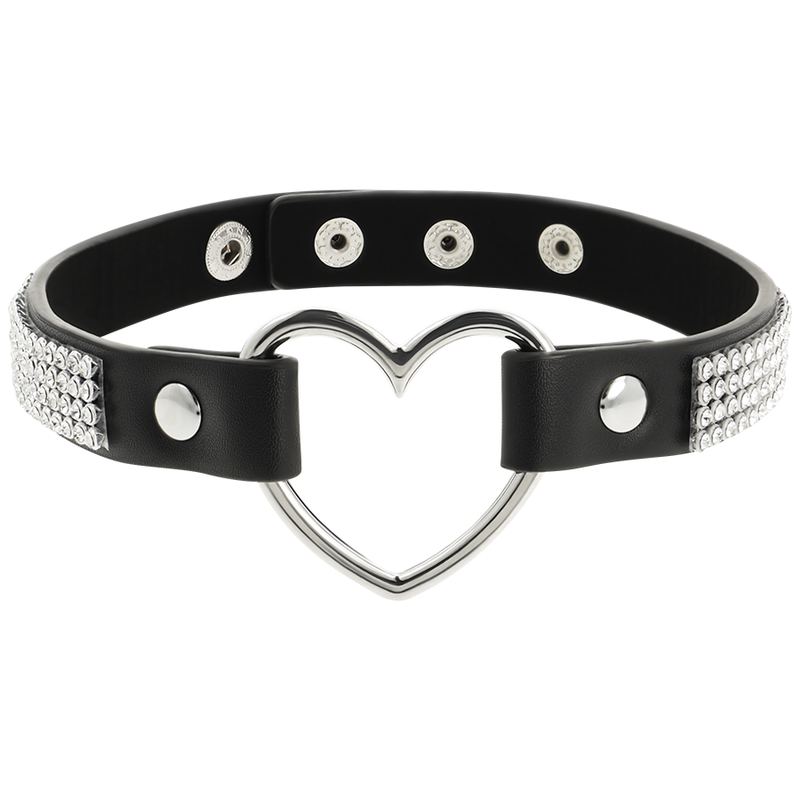 VEGAN LEATHER CHOKER WITH HEART - Image 3