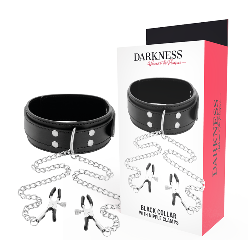 COLLAR WITH NIPPLE CLAMPS BLACK