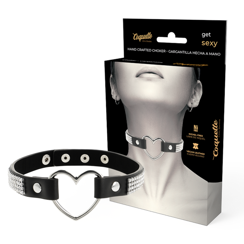 VEGAN LEATHER CHOKER WITH HEART