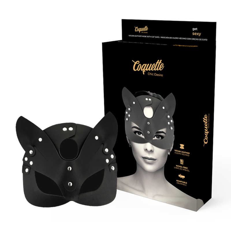 VEGAN LEATHER MASK WITH BUNNY EARS