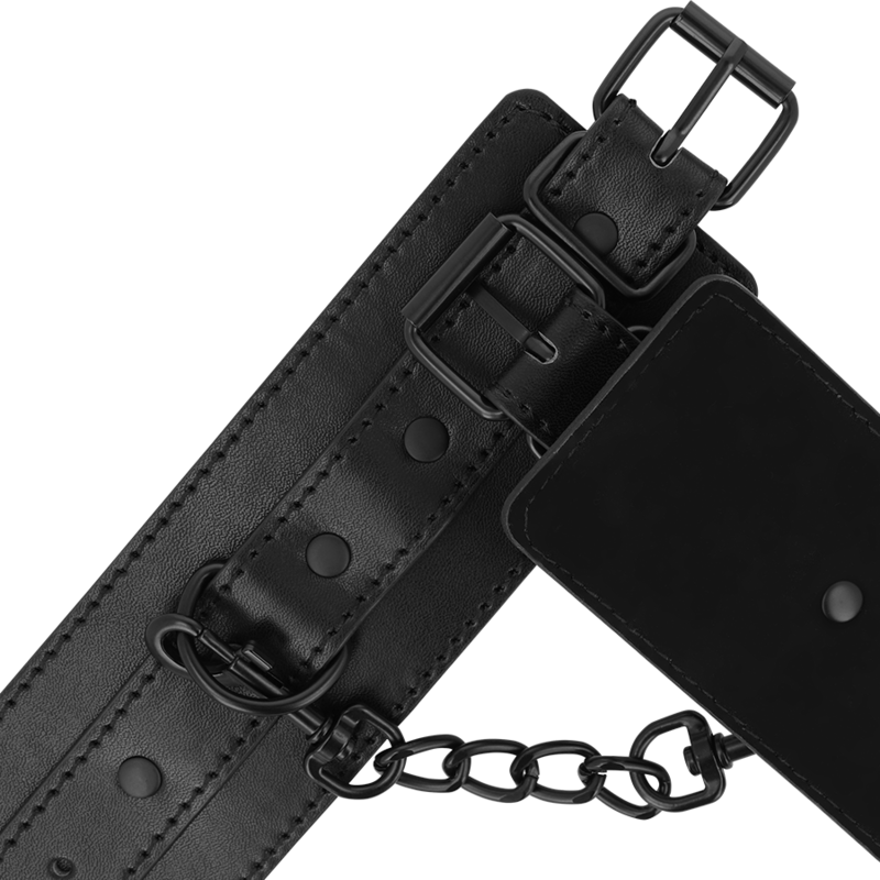 FETISH VEGAN LEATHER HANDCUFFS - Image 3