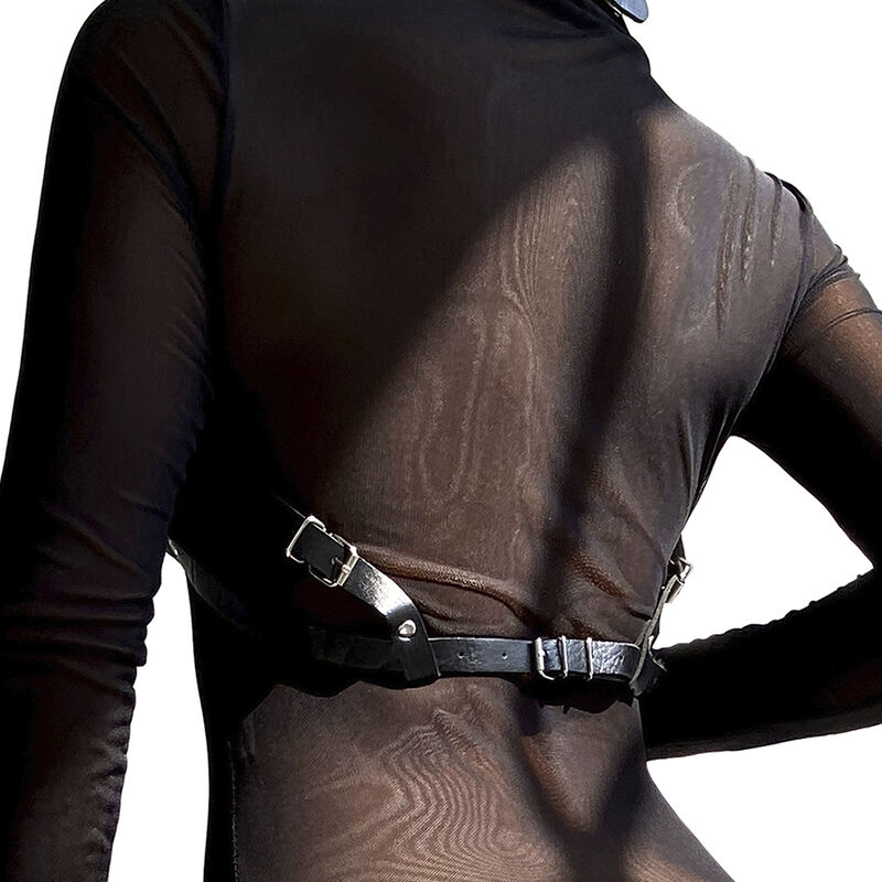 LEATHER CHEST HARNESS BLACK ONE SIZE - Image 3
