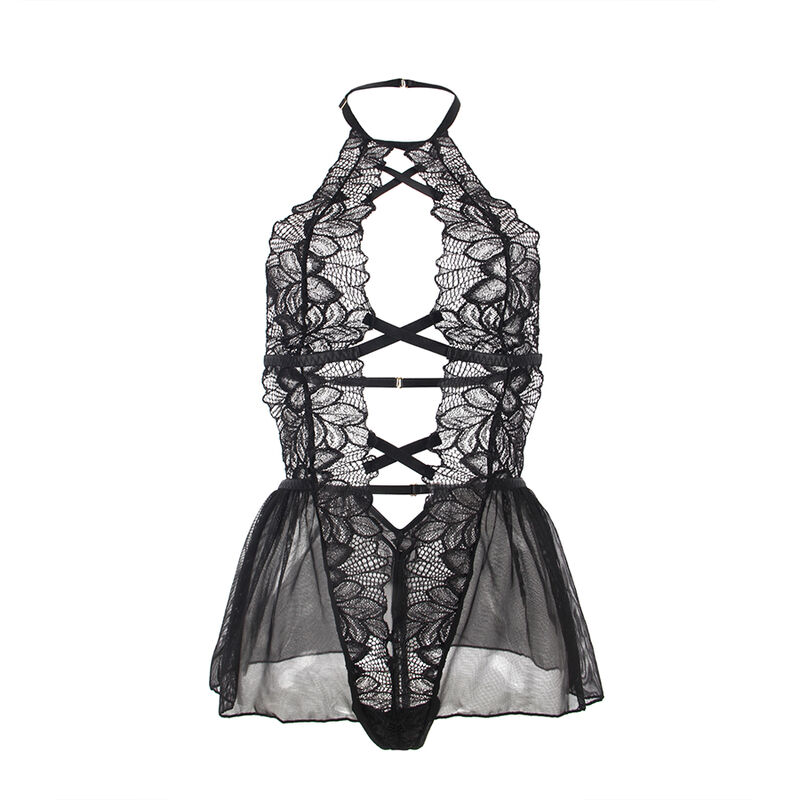 TEDDY HALTER NECK BARE BACK LACE BLACK S/M - Image 5