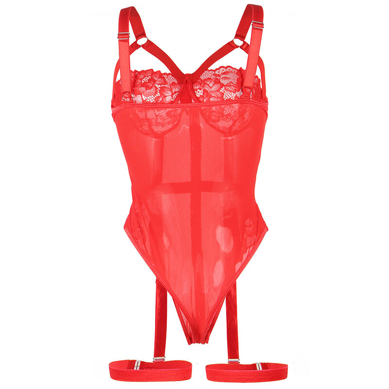 TEDDY WITH GARTER STRAP DETAIL CHEST RED L/XL - Image 5