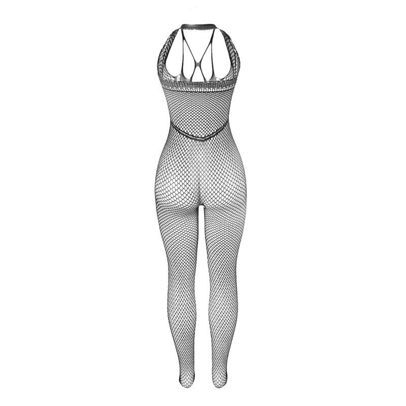 951788 LONG FISHNET BODYSTOCKING WITH STRAPS ON CHEST AND BACK BLACK ONE SIZE - Image 4