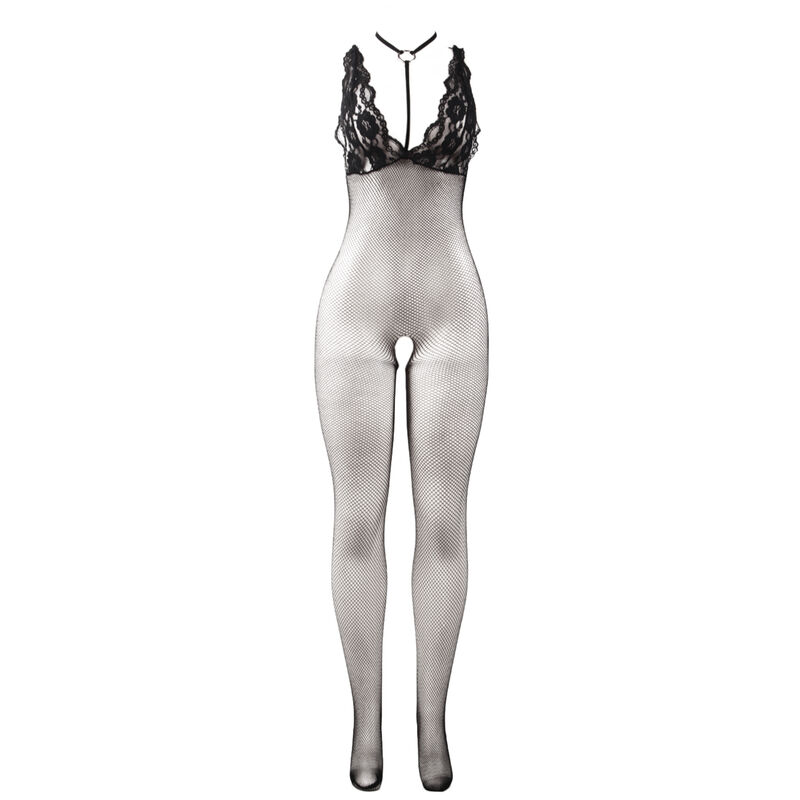 951993 BLACK TRANSPARENT FISHNET CROTCHLESS BODYSTOCKING ONE SIZE - Image 5