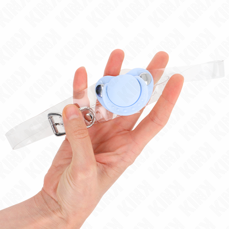 LIGHT BLUE PACIFIER SHAPED GAG 5.5 x 4 CM ADJUSTABLE 43-60 CM - Image 2