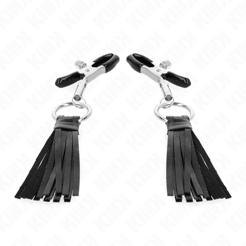 LEATHERETTE TASSEL NIPPLE CLAMPS 6 CM - Image 2