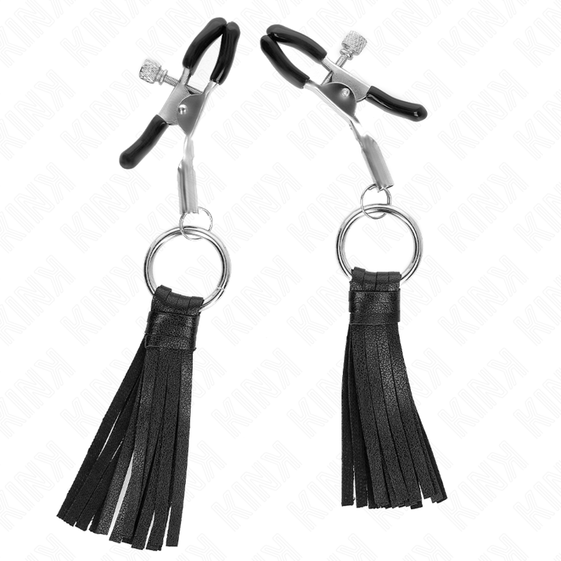LEATHERETTE TASSEL NIPPLE CLAMPS 6 CM - Image 3
