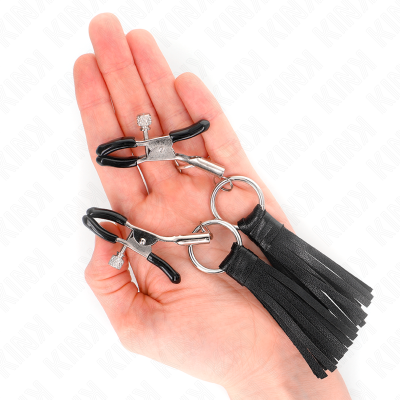 LEATHERETTE TASSEL NIPPLE CLAMPS 6 CM - Image 4
