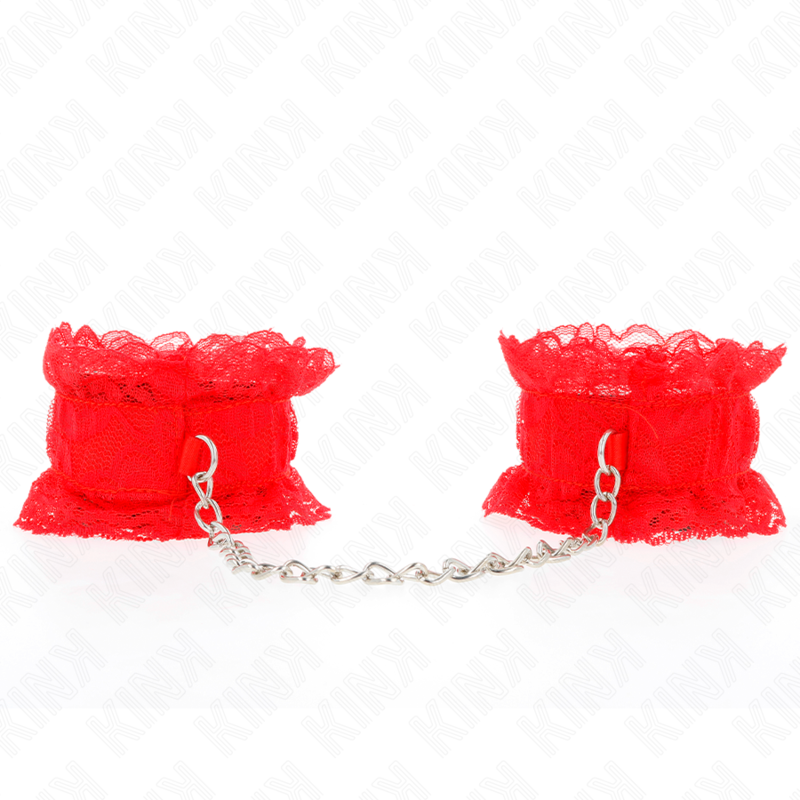 LACE ELASTIC WRIST RESTRAINTS RED - Image 2
