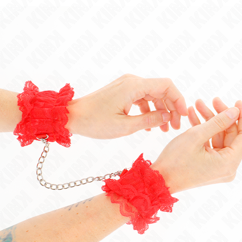 LACE ELASTIC WRIST RESTRAINTS RED