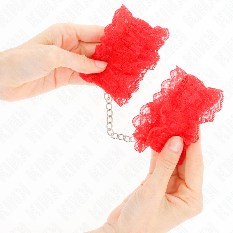 LACE ELASTIC WRIST RESTRAINTS RED - Image 4