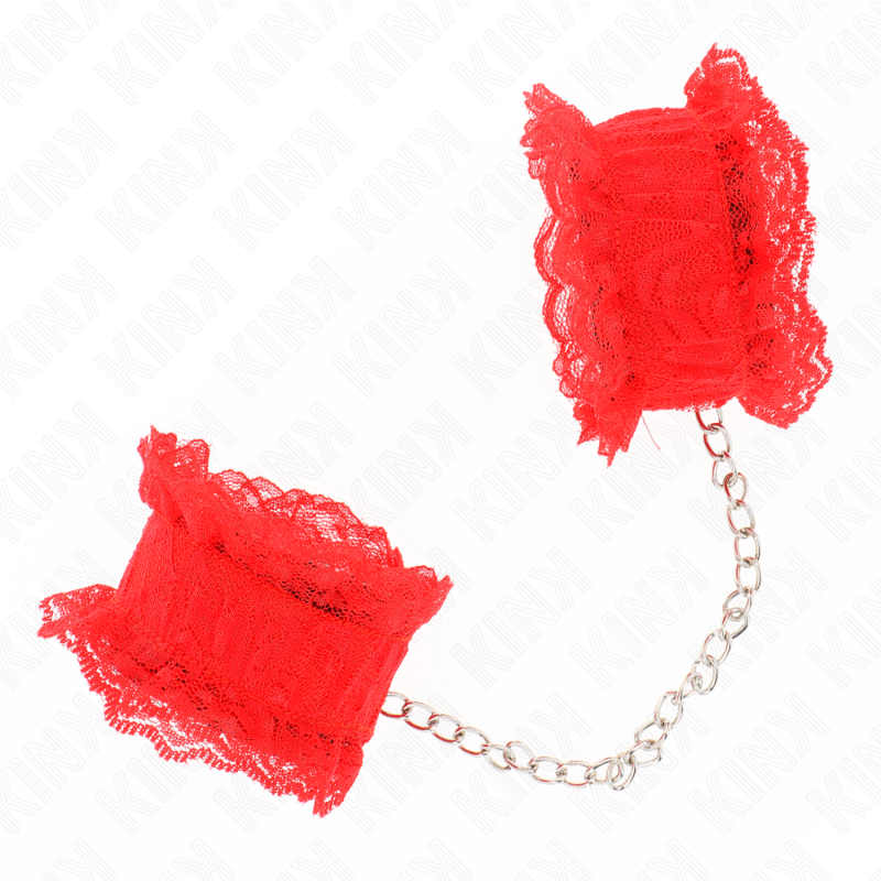 LACE ELASTIC WRIST RESTRAINTS RED - Image 3